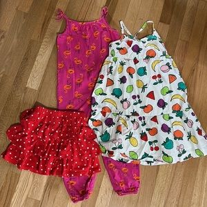 Hanna Andersson summer lot - dress, romper and skirt - size 110